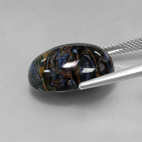12.29캐럿 천연 멀티컬러 피터사이트, 타원형 컷, 18×13.1 mm, 불투명체