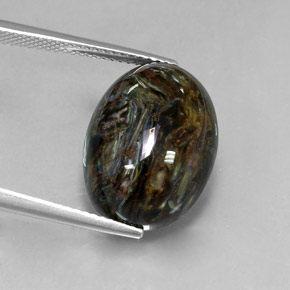 12.67캐럿 천연 멀티컬러 피터사이트, 타원형 컷, 18×13.1 mm, 불투명체