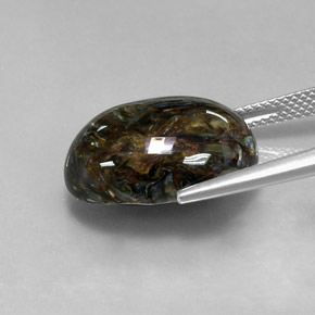 12.67캐럿 천연 멀티컬러 피터사이트, 타원형 컷, 18×13.1 mm, 불투명체