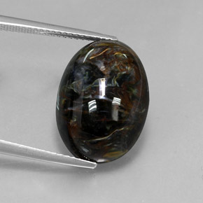 12.53캐럿 천연 멀티컬러 피터사이트, 타원형 컷, 17.9×13.1 mm, 불투명체