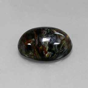 12.53캐럿 천연 멀티컬러 피터사이트, 타원형 컷, 17.9×13.1 mm, 불투명체