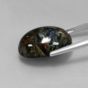 12.53캐럿 천연 멀티컬러 피터사이트, 타원형 컷, 17.9×13.1 mm, 불투명체