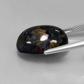 12.85캐럿 천연 멀티컬러 피터사이트, 타원형 컷, 18.1×13.1 mm, 불투명체