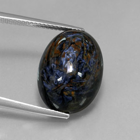 12.63캐럿 천연 멀티컬러 피터사이트, 타원형 컷, 18×13.2 mm, 불투명체