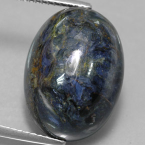 12.62캐럿 천연 멀티컬러 피터사이트, 타원형 컷, 17.9×13.1 mm, 불투명체
