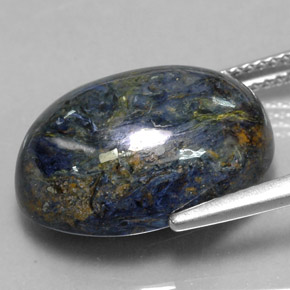 12.62캐럿 천연 멀티컬러 피터사이트, 타원형 컷, 17.9×13.1 mm, 불투명체