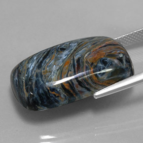 22.09캐럿 천연 멀티컬러 피터사이트, 바게트, 24.4×14.9 mm, 불투명체