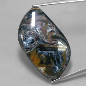 36.00캐럿 천연 멀티컬러 피터사이트, 멋진 모양, 35.4×21.4 mm, 불투명체