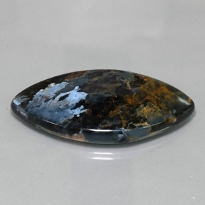 46.20캐럿 천연 멀티컬러 피터사이트, 마퀴즈, 47.7×24.3 mm, 불투명체