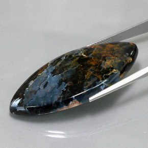 46.20캐럿 천연 멀티컬러 피터사이트, 마퀴즈, 47.7×24.3 mm, 불투명체