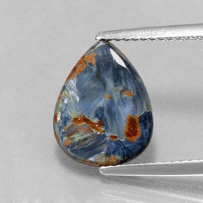 1.84캐럿 천연 멀티컬러 피터사이트, 배 모양, 12.2×9.7 mm, 불투명체