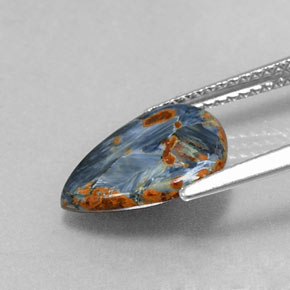 1.84캐럿 천연 멀티컬러 피터사이트, 배 모양, 12.2×9.7 mm, 불투명체