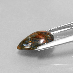 1.11캐럿 천연 멀티컬러 피터사이트, 배 모양, 9.3×6.4 mm, 불투명체