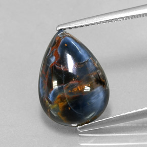 4.76캐럿 천연 멀티컬러 피터사이트, 배 모양, 14.6×10.3 mm, 불투명체