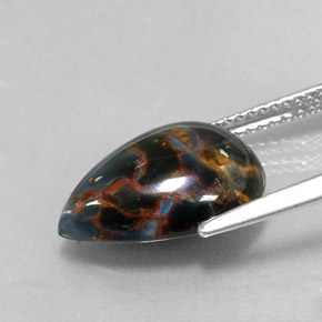 4.76캐럿 천연 멀티컬러 피터사이트, 배 모양, 14.6×10.3 mm, 불투명체