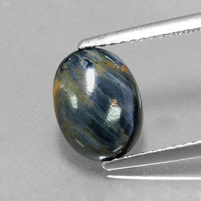 2.13캐럿 천연 멀티컬러 피터사이트, 타원형 컷, 9.9×7.5 mm, 불투명체
