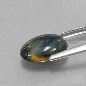 2.13캐럿 천연 멀티컬러 피터사이트, 타원형 컷, 9.9×7.5 mm, 불투명체