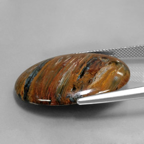 21.99캐럿 천연 다색 피터사이트, 타원형 컷, 불투명체