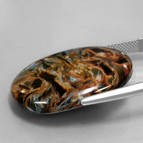 30.96캐럿 천연 다색 피터사이트, 타원형 컷, 불투명체