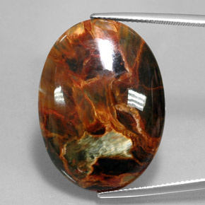 24.67캐럿 천연 멀티컬러 피터사이트, 타원형 컷, 30×21.9 mm, 불투명체