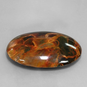 24.67캐럿 천연 멀티컬러 피터사이트, 타원형 컷, 30×21.9 mm, 불투명체