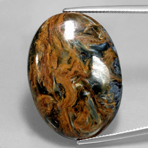 31.58캐럿 천연 멀티컬러 피터사이트, 타원형 컷, 30.4×22.3 mm, 불투명체