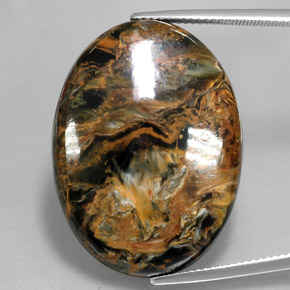 32.92캐럿 천연 멀티컬러 피터사이트, 타원형 컷, 30.1×22.1 mm, 불투명체