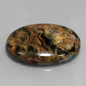 32.92캐럿 천연 멀티컬러 피터사이트, 타원형 컷, 30.1×22.1 mm, 불투명체