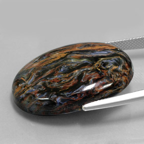 36.77캐럿 천연 다색 피터사이트, 타원형 컷, 불투명체