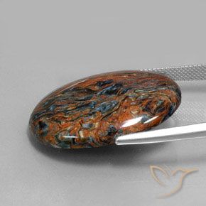 26.24캐럿 천연 다색 피터사이트, 타원형 컷, 불투명체