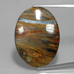 20.19캐럿 천연 멀티컬러 피터사이트, 타원형 컷, 29.8×22.2 mm, 불투명체