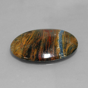 20.19캐럿 천연 멀티컬러 피터사이트, 타원형 컷, 29.8×22.2 mm, 불투명체