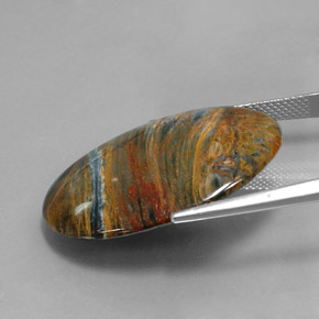 20.19캐럿 천연 멀티컬러 피터사이트, 타원형 컷, 29.8×22.2 mm, 불투명체