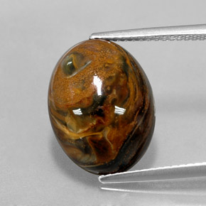 7.00캐럿 천연 멀티컬러 피터사이트, 타원형 컷, 15.7×12 mm, 불투명체