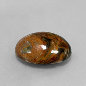 7.00캐럿 천연 멀티컬러 피터사이트, 타원형 컷, 15.7×12 mm, 불투명체