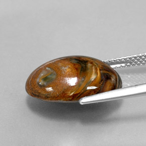 7.00캐럿 천연 멀티컬러 피터사이트, 타원형 컷, 15.7×12 mm, 불투명체