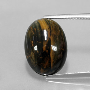 7.12캐럿 천연 멀티컬러 피터사이트, 타원형 컷, 16.1×11.9 mm, 불투명체