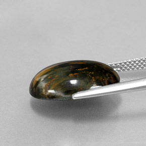 7.12캐럿 천연 멀티컬러 피터사이트, 타원형 컷, 16.1×11.9 mm, 불투명체