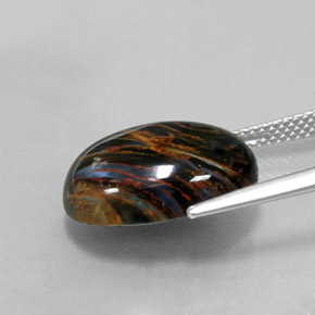 7.86캐럿 천연 다색 피터사이트, 타원형 컷, 불투명체