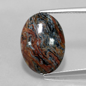 6.85캐럿 천연 멀티컬러 피터사이트, 타원형 컷, 18×13 mm, 불투명체