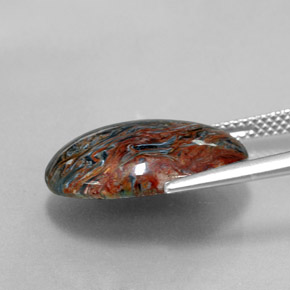 6.85캐럿 천연 멀티컬러 피터사이트, 타원형 컷, 18×13 mm, 불투명체