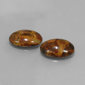 캐럿 천연 다색 피터사이트 보석, 타원형 컷, 불투명체