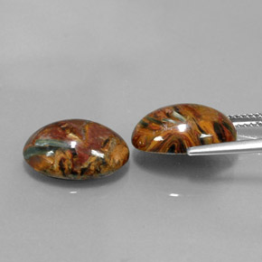 캐럿 천연 멀티컬러 피터사이트 보석, 타원형 컷, 14.1×10.3 mm, 불투명체
