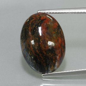 7.68캐럿 천연 멀티컬러 피터사이트, 타원형 컷, 18.1×13.2 mm, 불투명체
