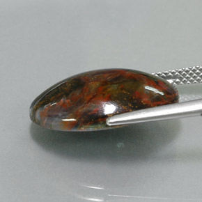 7.68캐럿 천연 멀티컬러 피터사이트, 타원형 컷, 18.1×13.2 mm, 불투명체