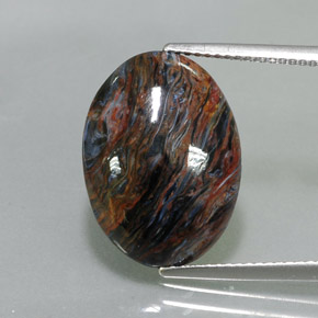 7.82캐럿 천연 멀티컬러 피터사이트, 타원형 컷, 18.6×13.5 mm, 불투명체