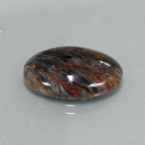 7.82캐럿 천연 멀티컬러 피터사이트, 타원형 컷, 18.6×13.5 mm, 불투명체