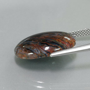 7.82캐럿 천연 멀티컬러 피터사이트, 타원형 컷, 18.6×13.5 mm, 불투명체