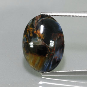 7.40캐럿 천연 멀티컬러 피터사이트, 타원형 컷, 18.1×13.2 mm, 불투명체