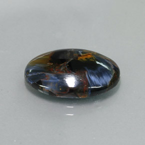 7.40캐럿 천연 멀티컬러 피터사이트, 타원형 컷, 18.1×13.2 mm, 불투명체